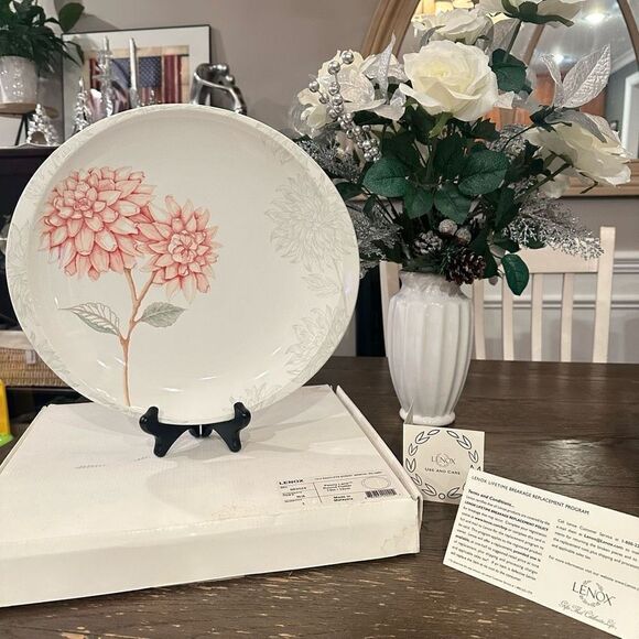 LENOX Peony‎ Lane Serving Round Platter Porcelain Dinnerware 13”  New - Picture 1 of 7